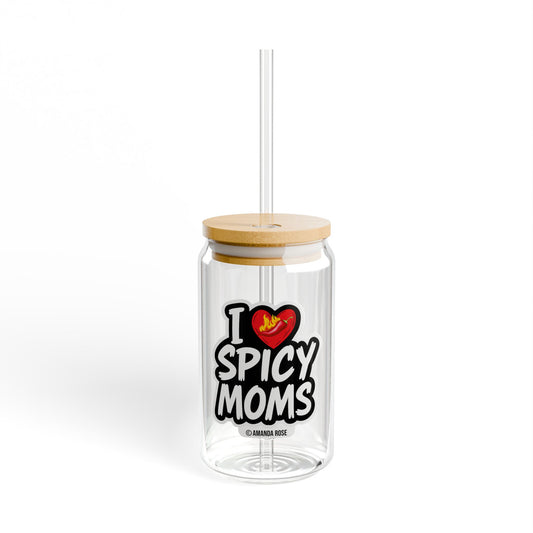 I Love Spicy Moms Glass, 16oz.