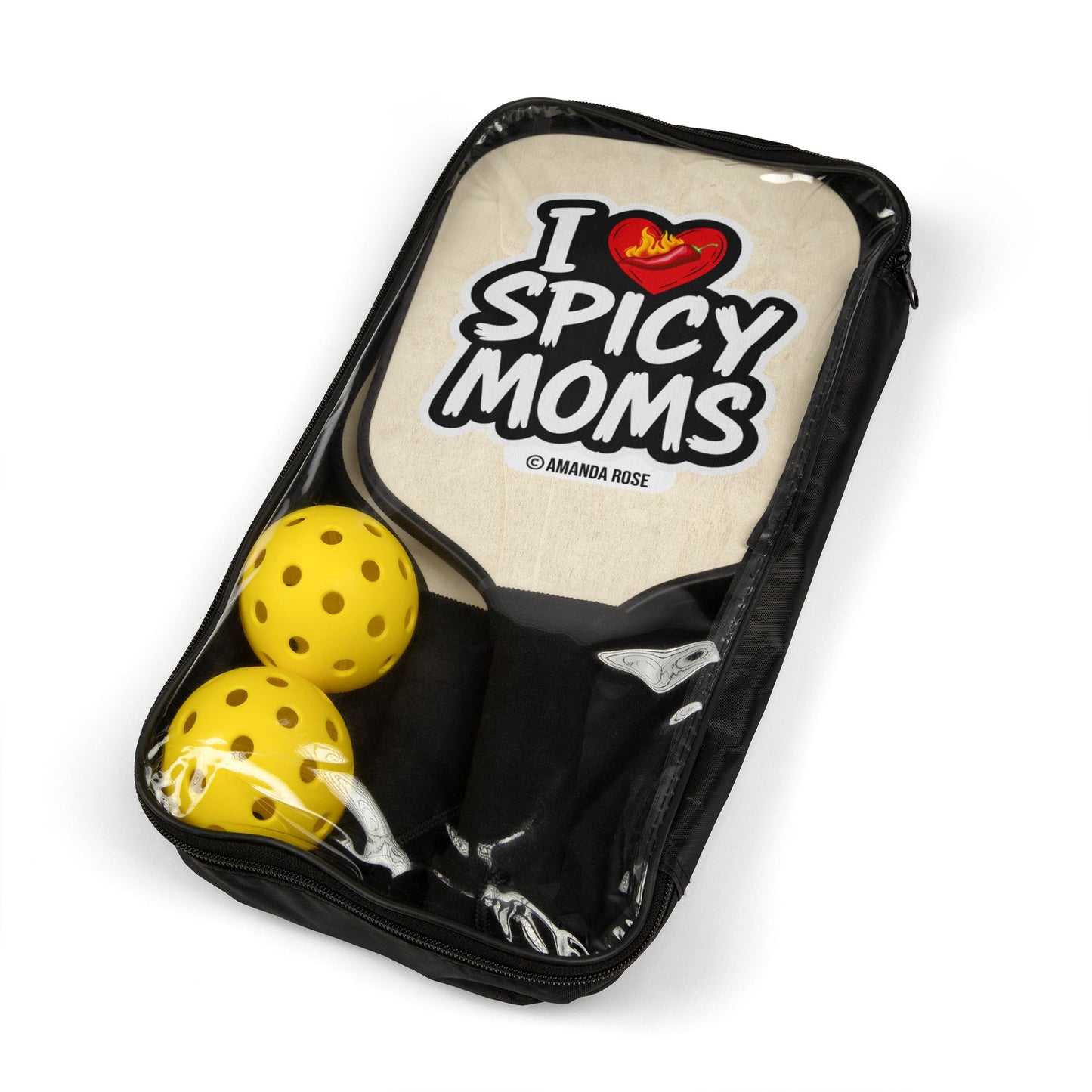 I Love Spicy Moms Pickleball Paddle Set