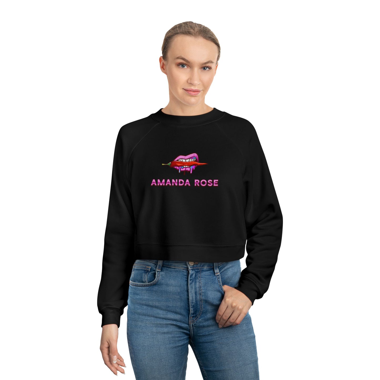 Amanda Rose Women's Cropped Fleece Pullover